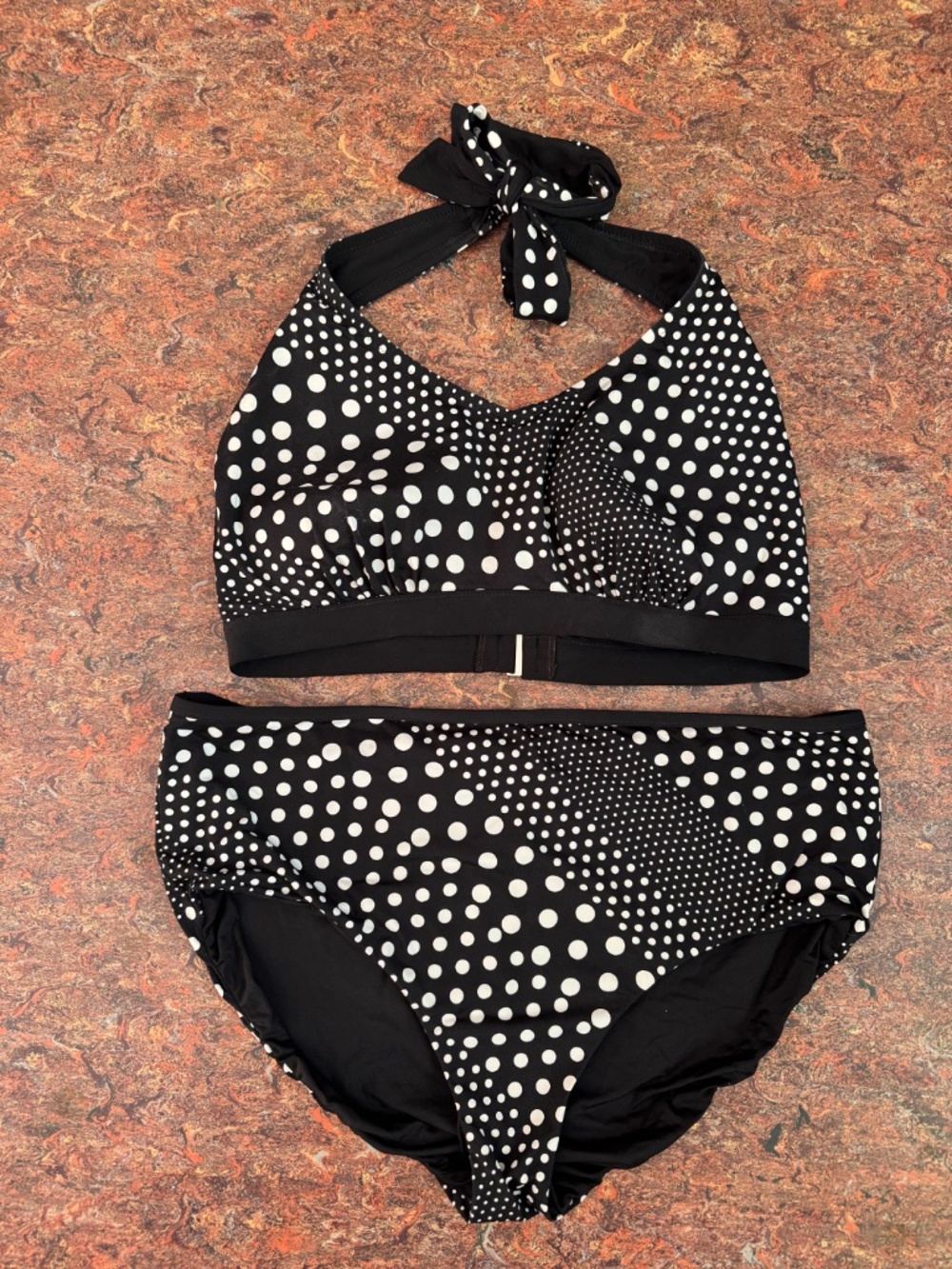 Plus Size! LandsEnd Plus Size Polkadot  Bikini Halter Top